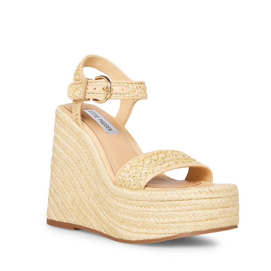 Steve Madden AUBURN Női Platform Cipő Bézs | 237FYQRLJ