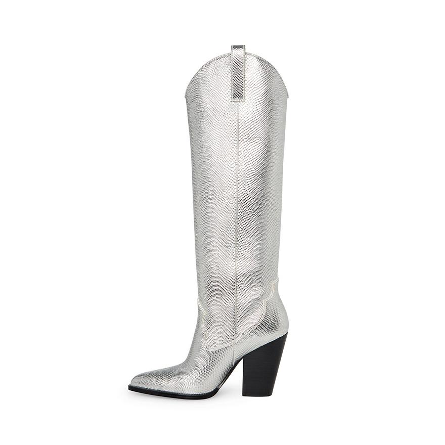 Steve Madden AUSTYN Női Hosszú Szárú Csizma Titán Kígyóbőr | 198DUSBFI