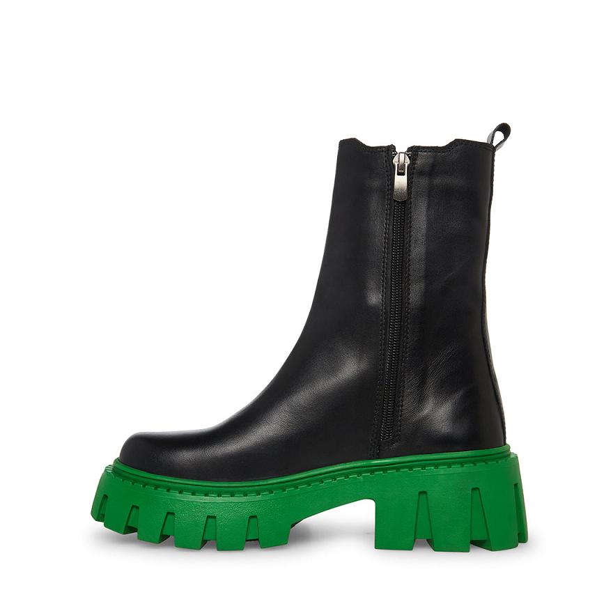 Steve Madden CHARGES Női Chelsea Csizma Fekete Zöld | 864ULOQFG