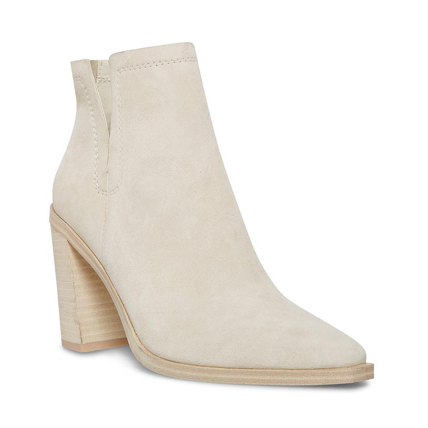 Steve Madden CORNELIA Női Bokacsizma Bone Suede | 721LKBXJS