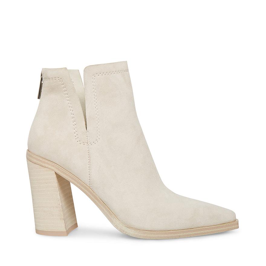 Steve Madden CORNELIA Női Bokacsizma Bone Suede | 721LKBXJS