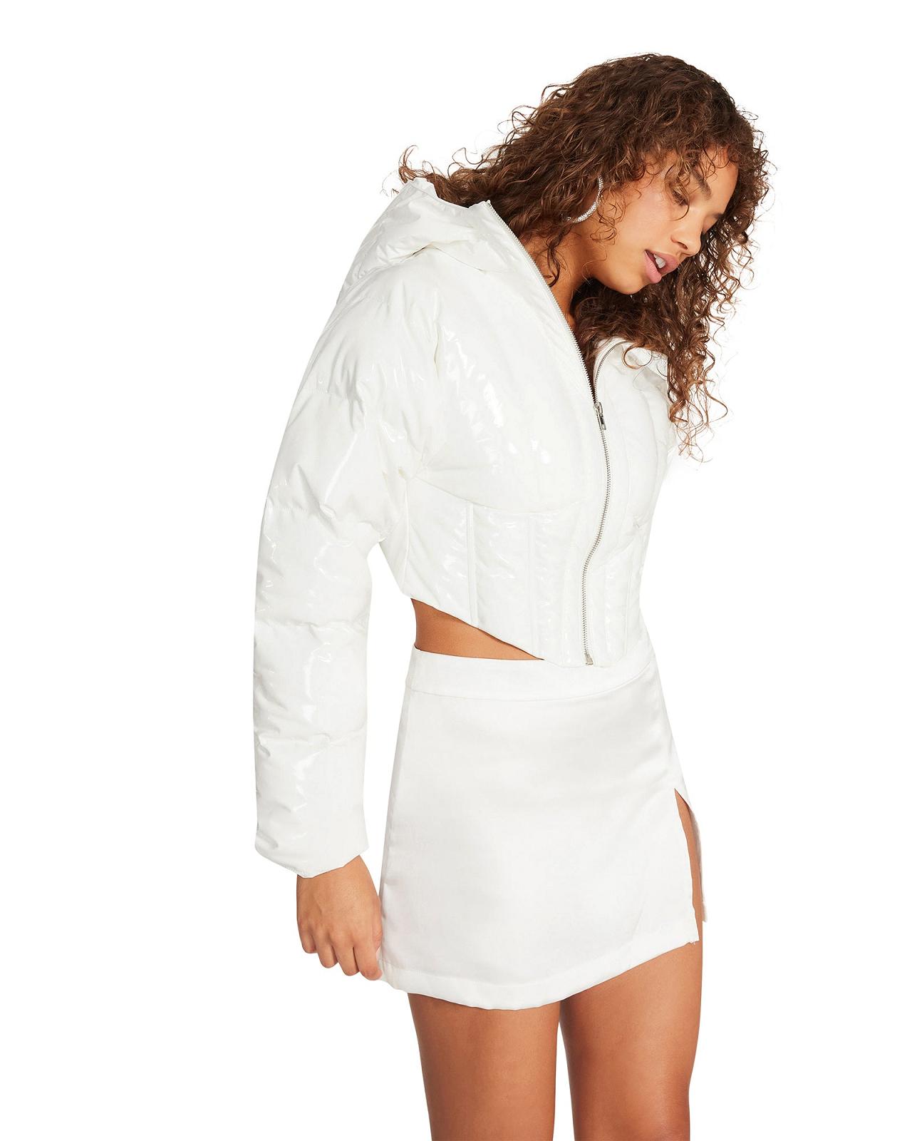 Steve Madden CORSET PUFFER JACKET Női Kabát Fehér | 514LMQFKI