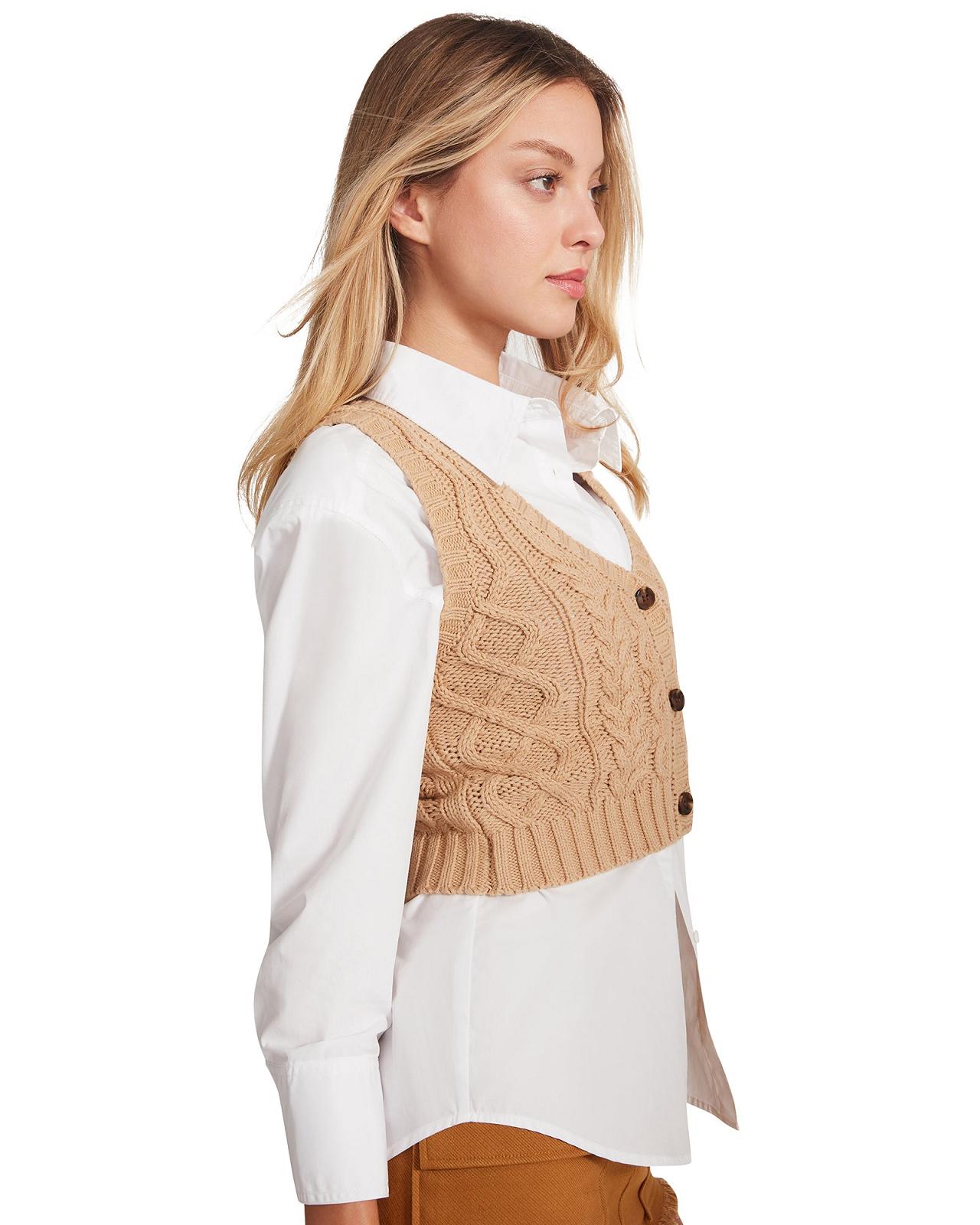 Steve Madden CORY SWEATER VEST Női Felsők Bézs | 643IEVFUY