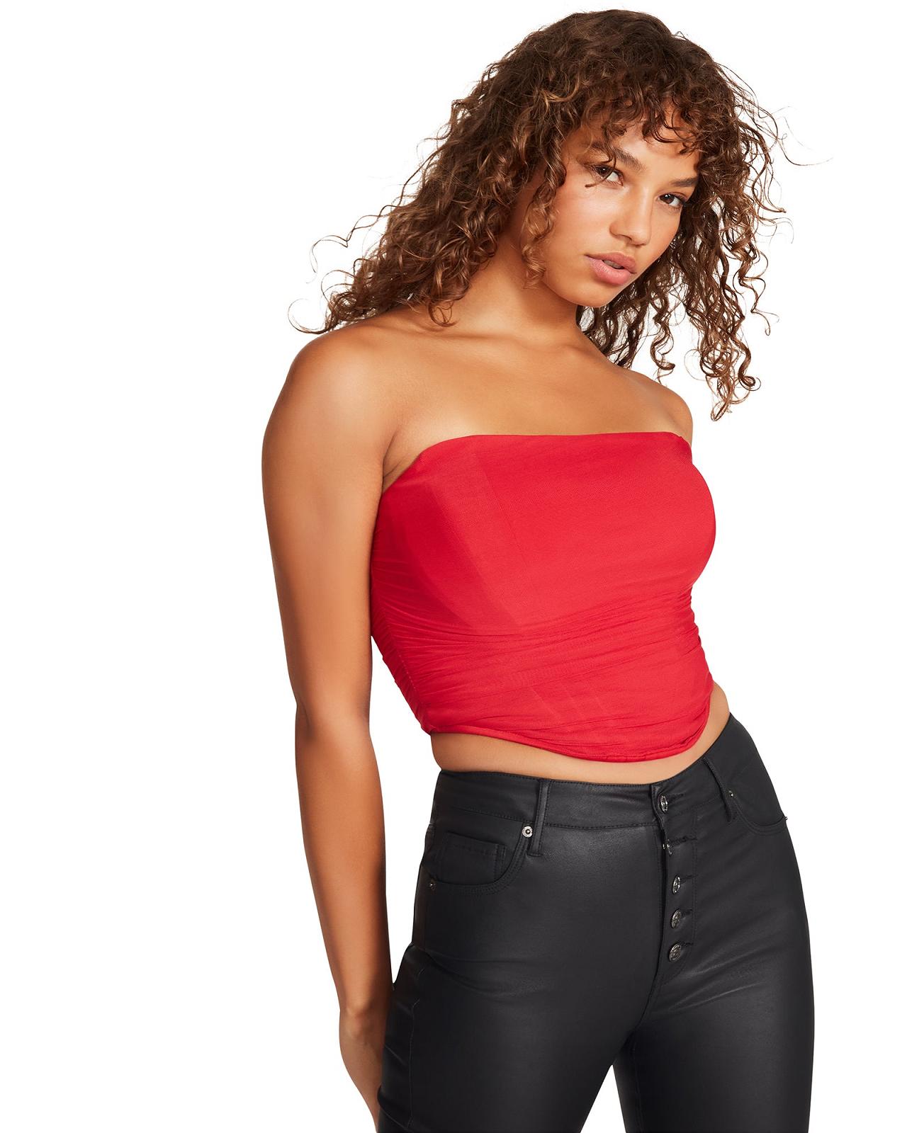 Steve Madden DAHLIA TOP Női Felsők Piros | 598TWVRCQ