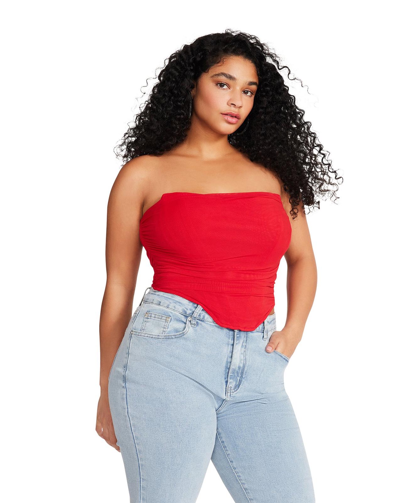 Steve Madden DAHLIA TOP Női Felsők Piros | 598TWVRCQ