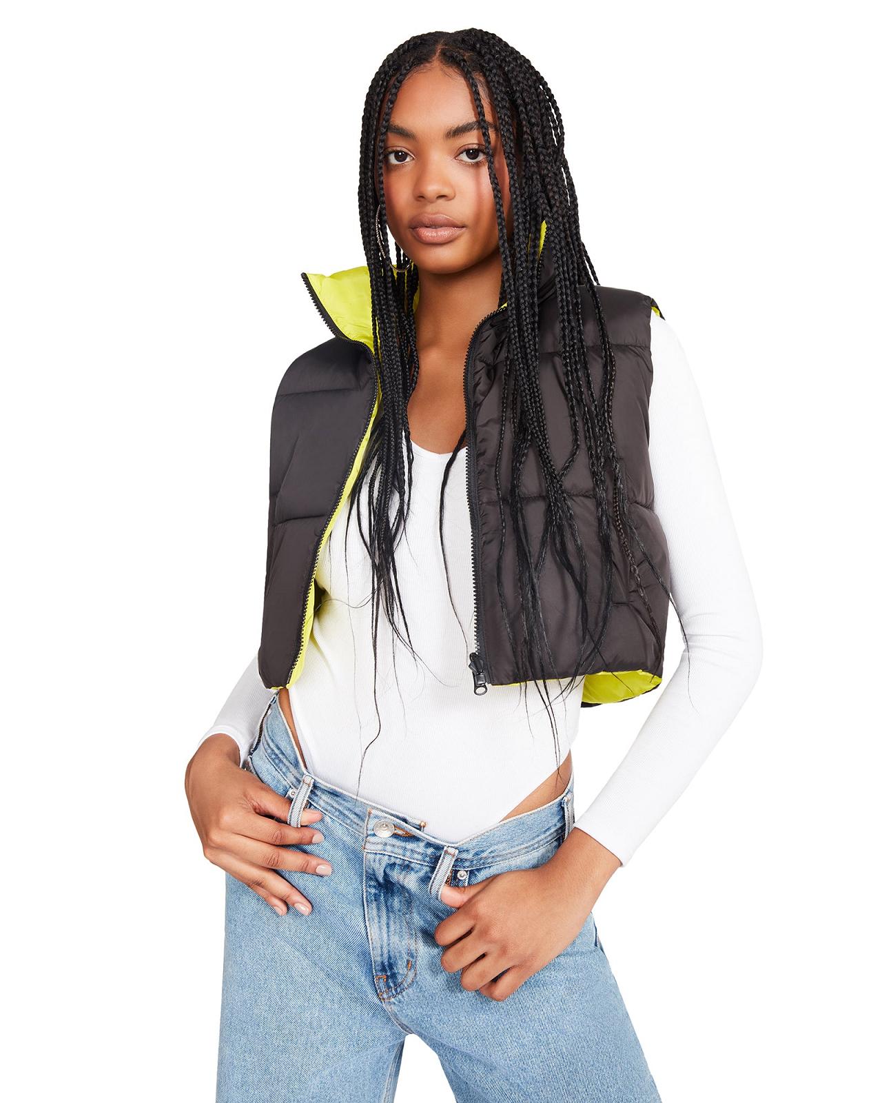 Steve Madden DAISY VEST Női Kabát Fekete | 462OJVIRE