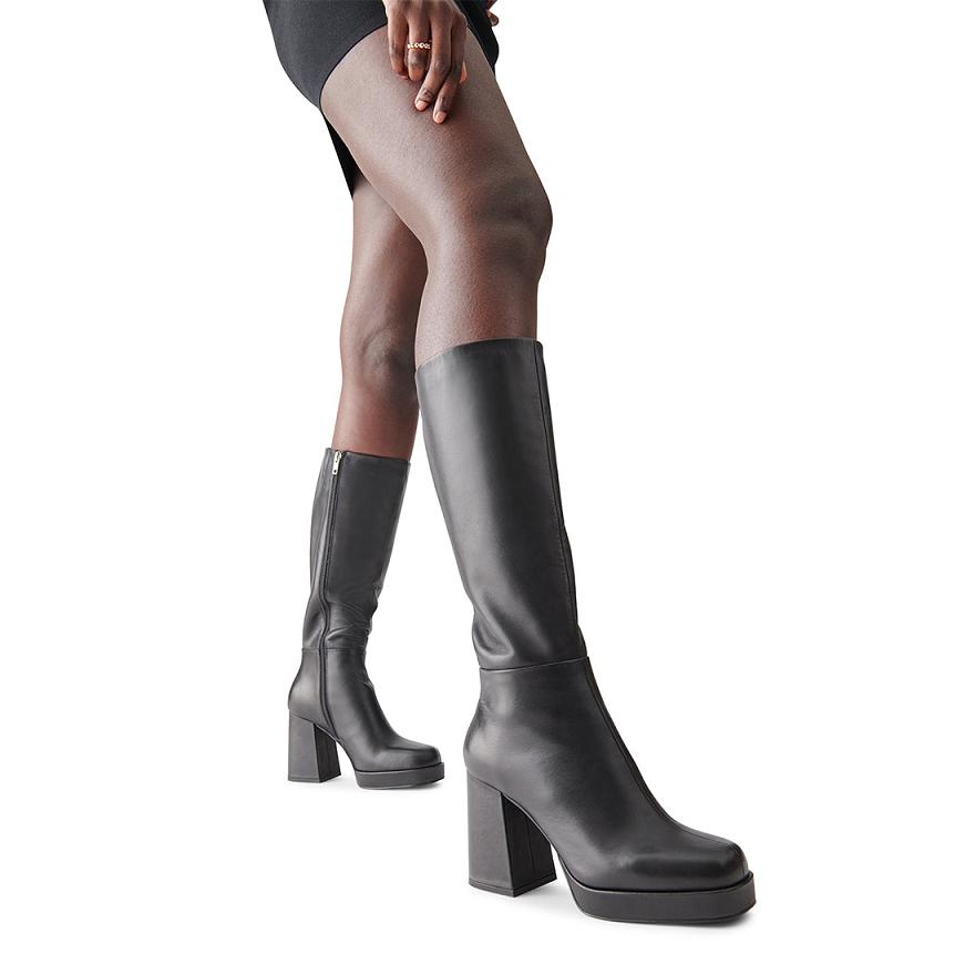 Steve Madden ELISE Női Platform Cipő Fekete | 675JQKGNP