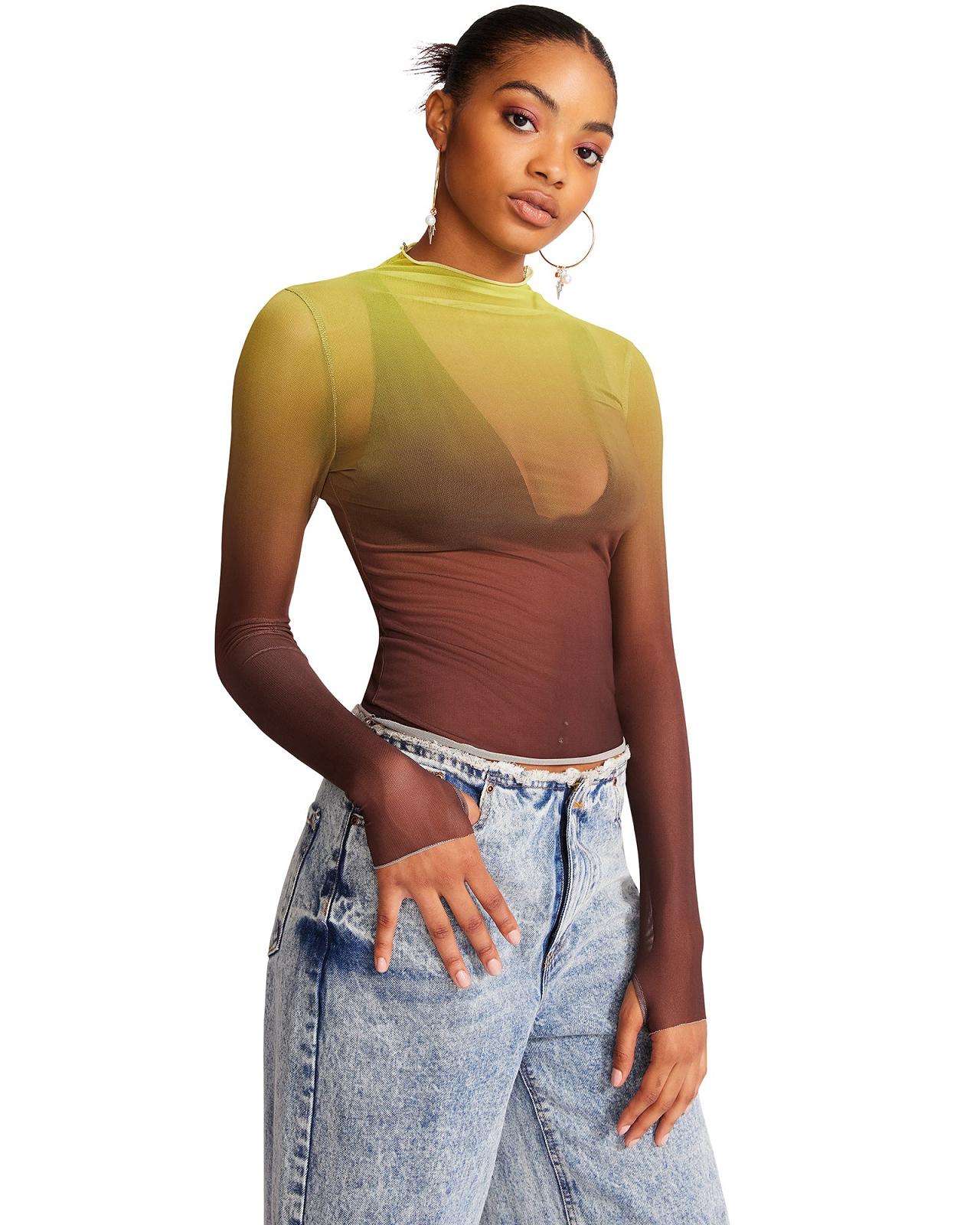 Steve Madden ELIZA TOP OMBRE Női Felsők Sárga | 326OAQMZI