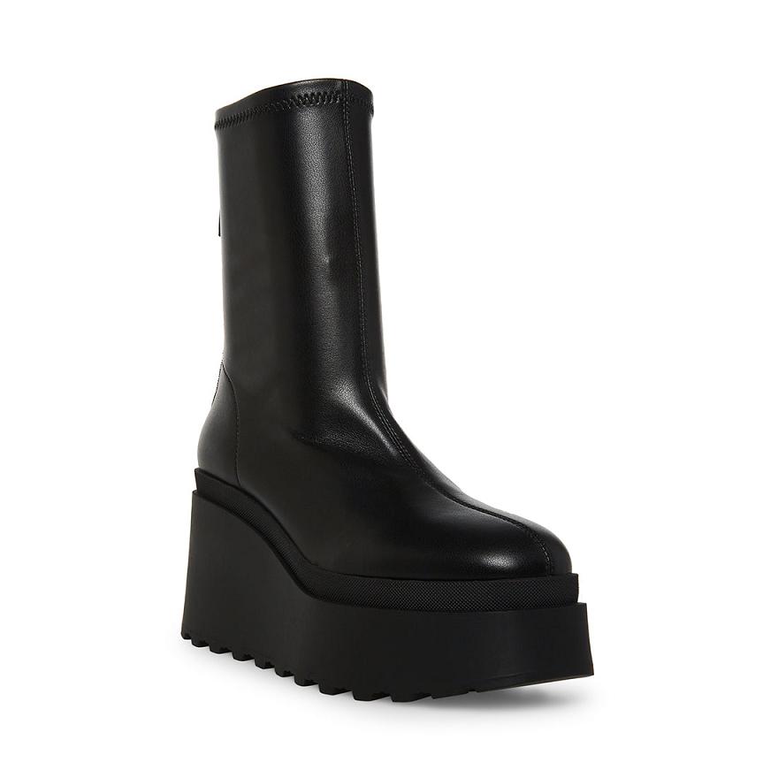 Steve Madden EMBOSS Női Bokacsizma Fekete | 094TQCEBH