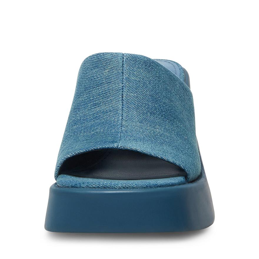 Steve Madden KANE Női Mule Cipő Denim | 031DKFQEZ