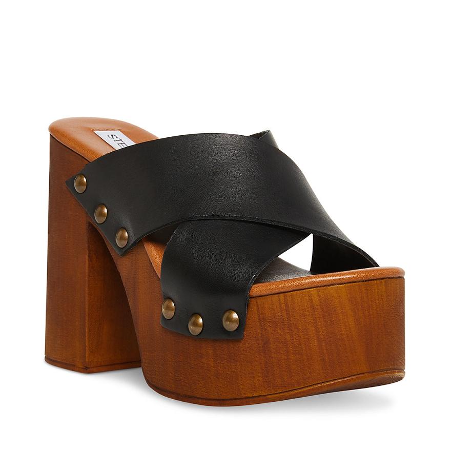 Steve Madden LACEY Női Platform Cipő Fekete | 057QIMHZV
