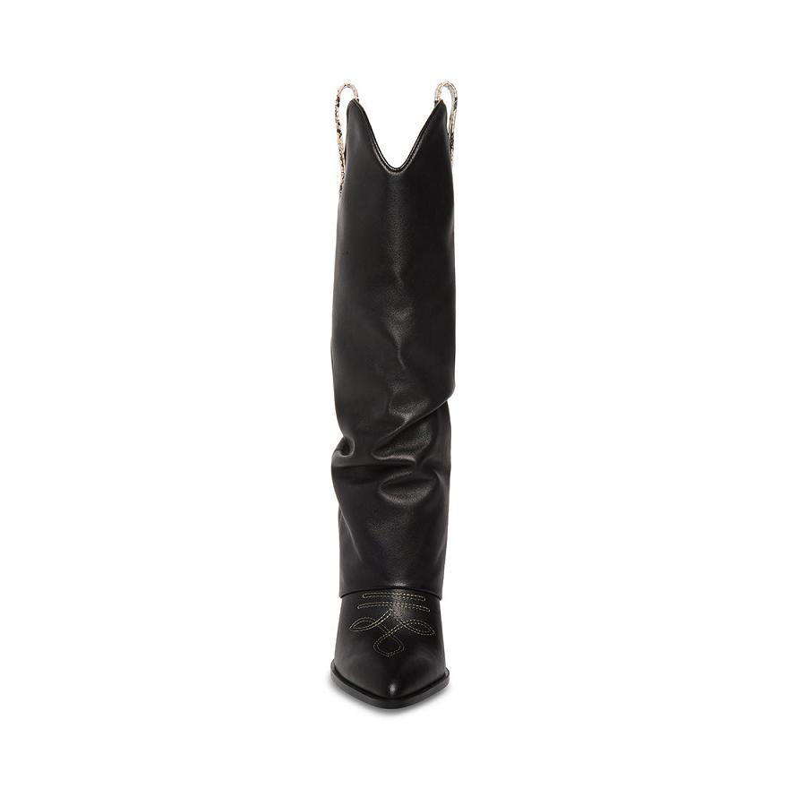 Steve Madden LASSY Női Hosszú Szárú Csizma Fekete | 692XOJFTN
