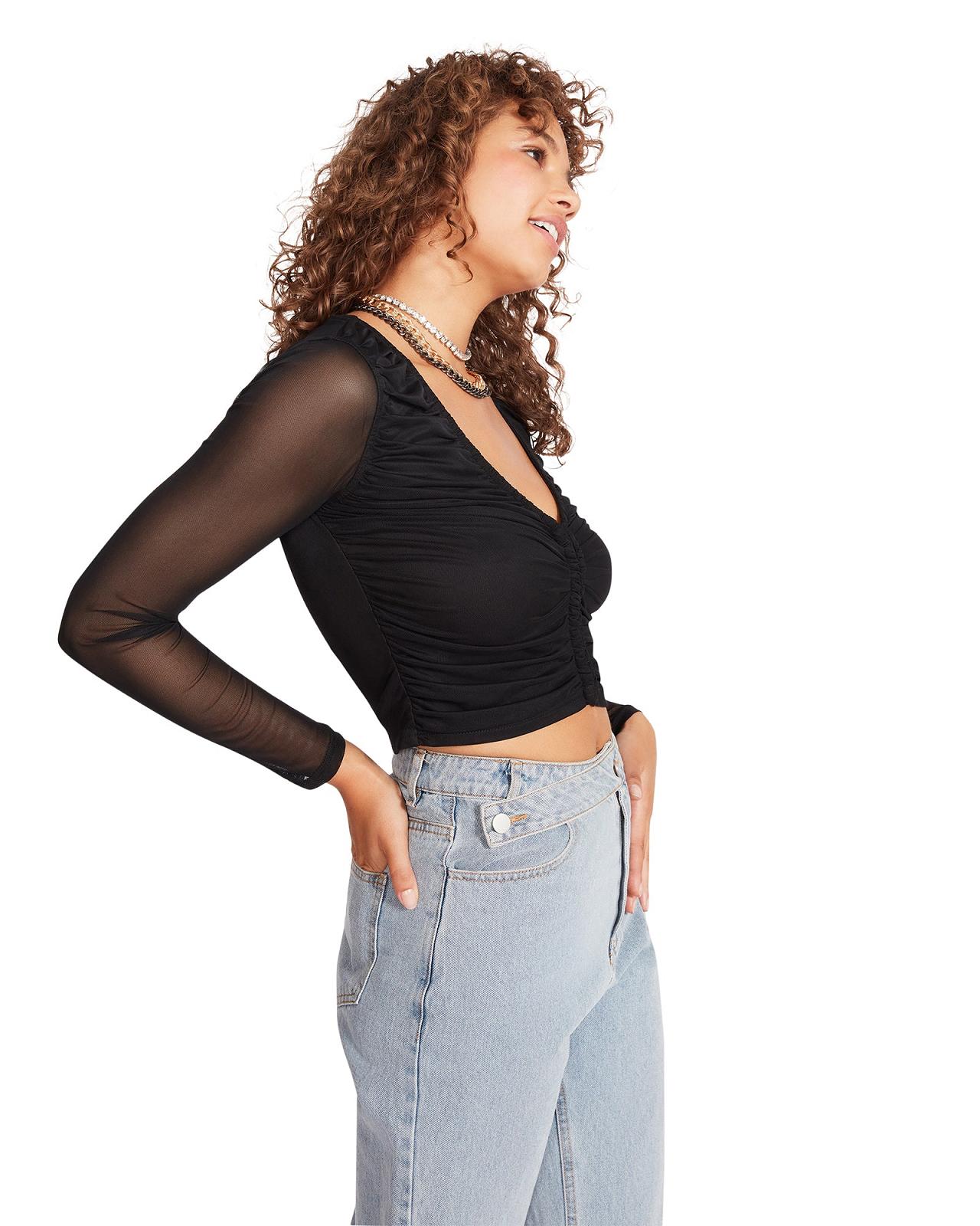 Steve Madden LUNA TOP Női Felsők Fekete | 840FRBWGQ