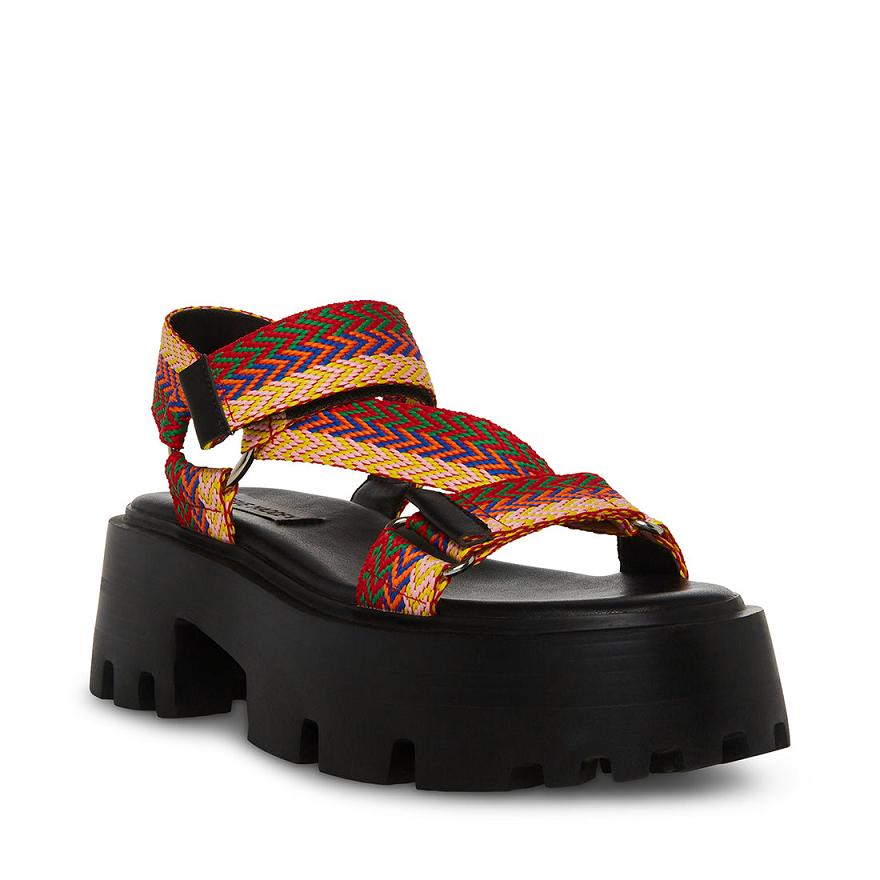 Steve Madden MILLY Női Platform Cipő Fekete Színes | 529SPHEYG