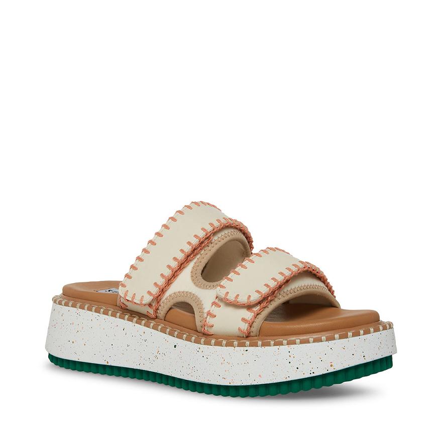 Steve Madden OTTO Női Papucs Fehér Zöld | 837MQLCHV