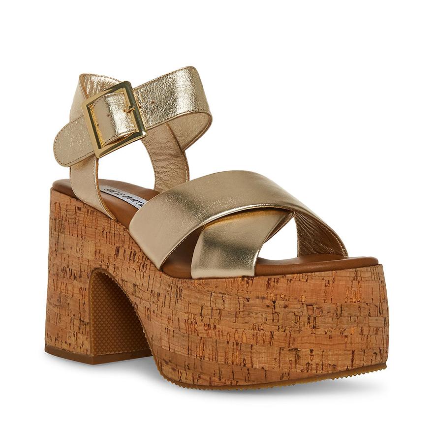Steve Madden PALMER Női Szandál Arany | 410EOXJHZ