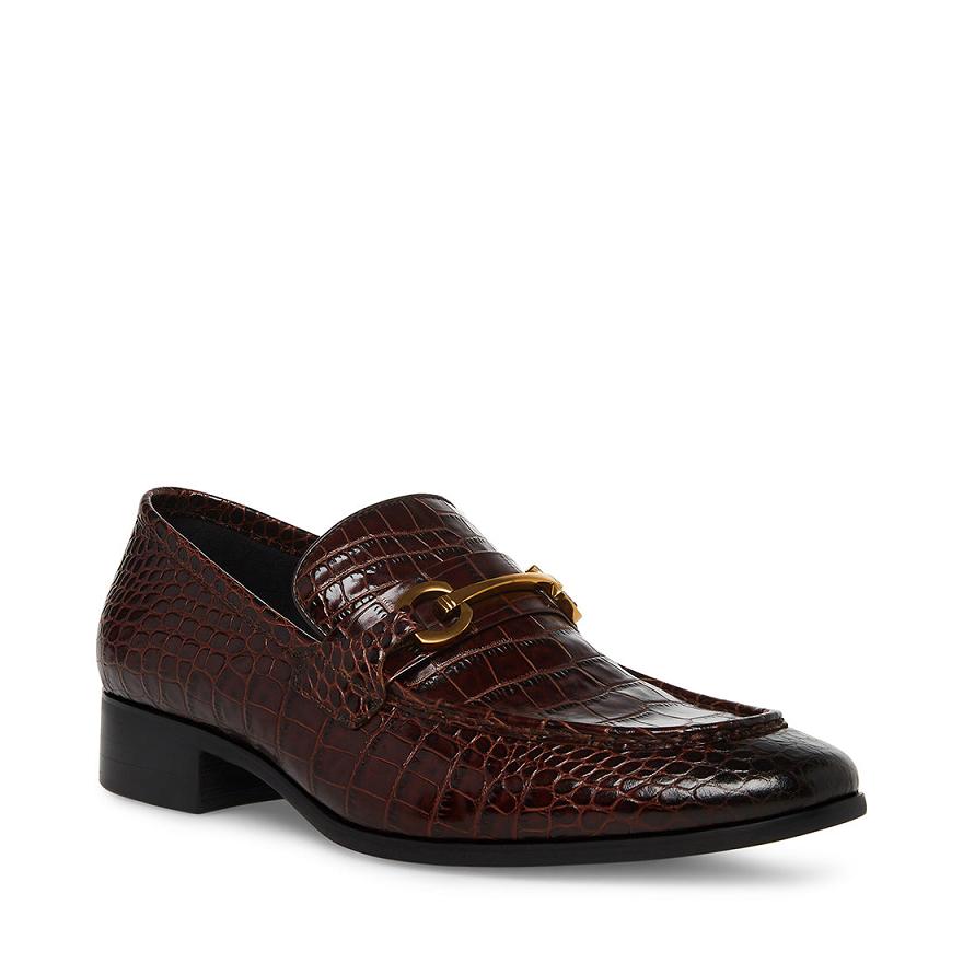 Steve Madden PHILIPPE Férfi Loafer Cipő Barna | 814ZJFAWC