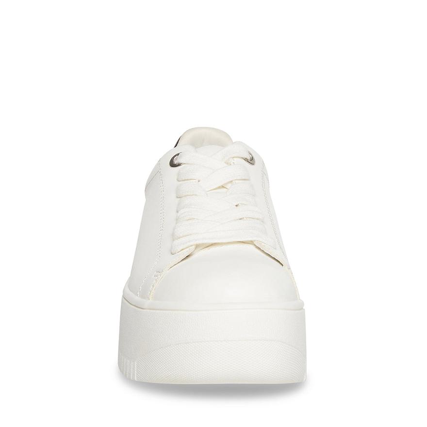 Steve Madden ROCKAWAY Női Platform Cipő Fehér Fekete | 582UOWLPQ