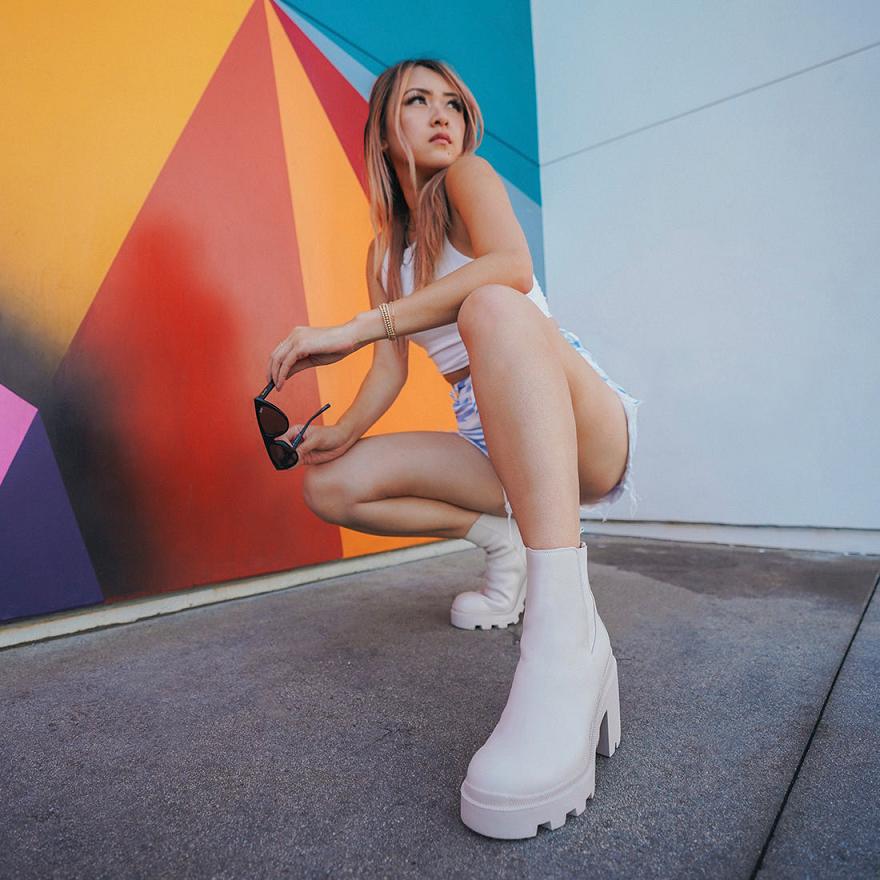 Steve Madden ROXIE Női Platform Cipő Bone | 210BFAKDX