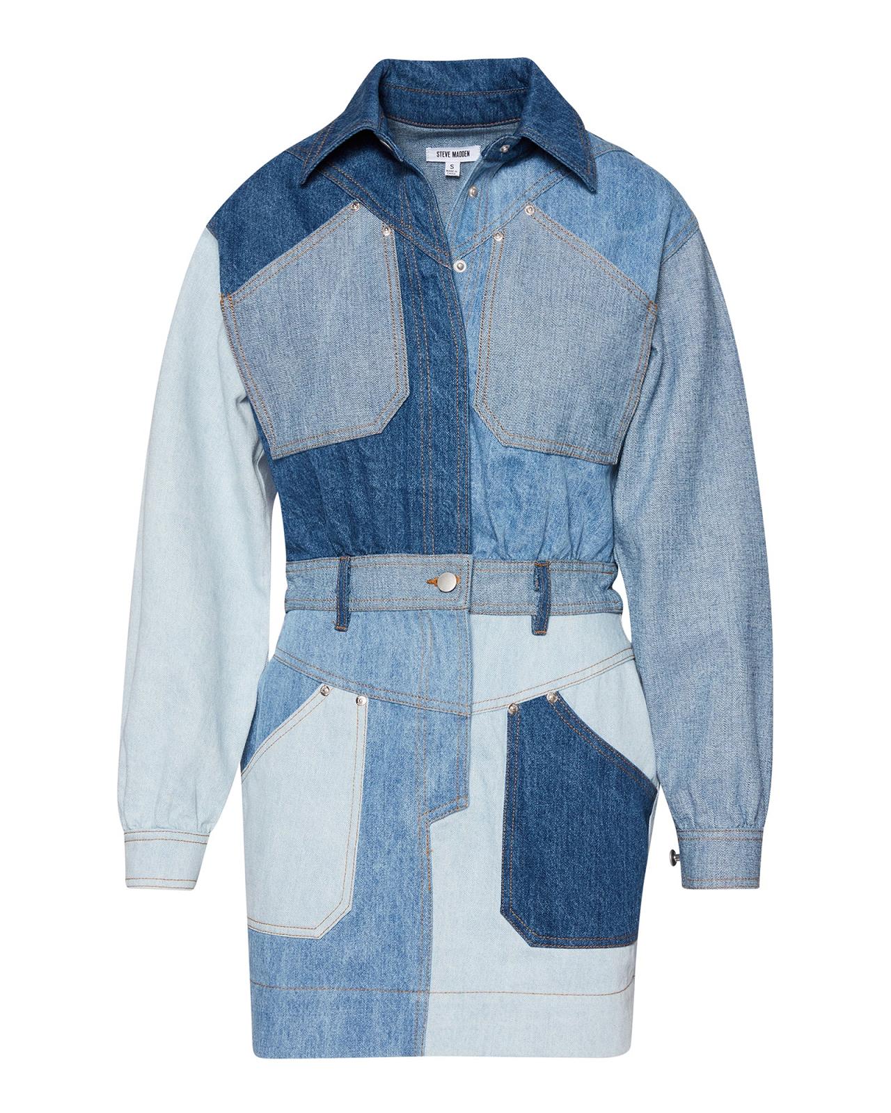 Steve Madden RYLEIGH DRESS Női Ruha Denim | 709IZGHCT