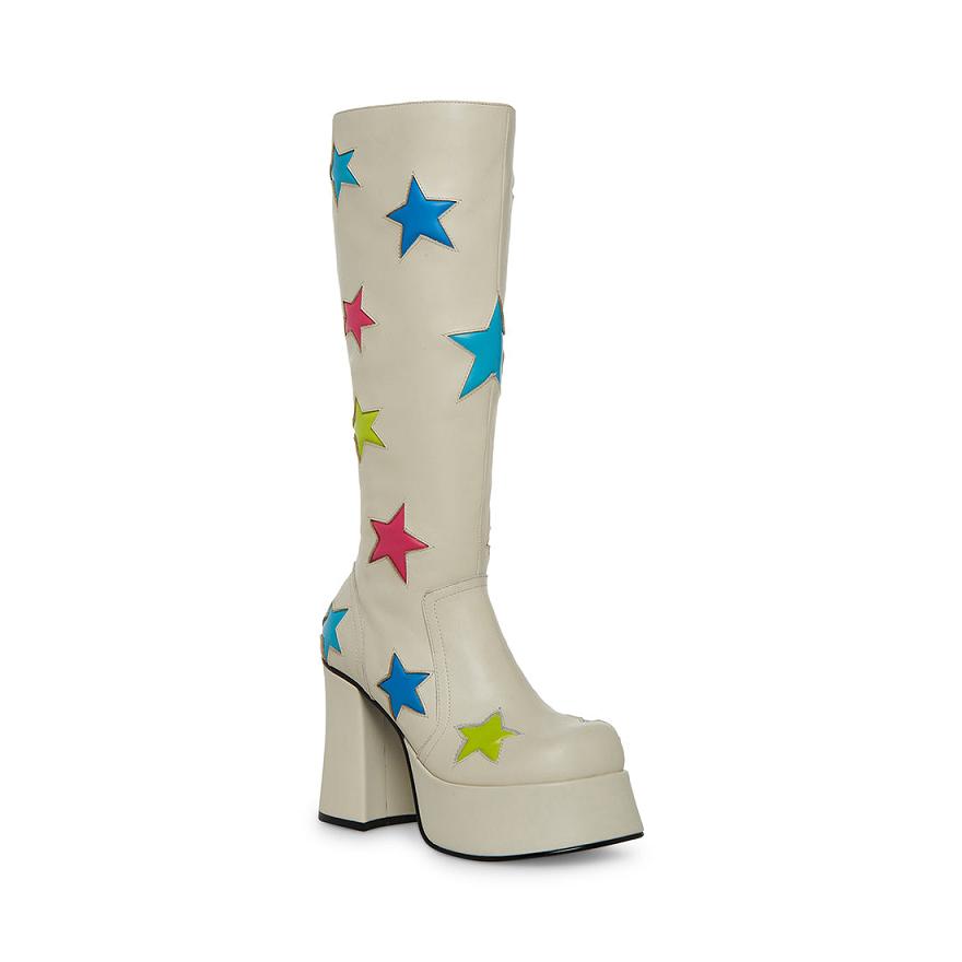 Steve Madden STARDUST Női Csizma Fehér Színes | 081TEPUXR