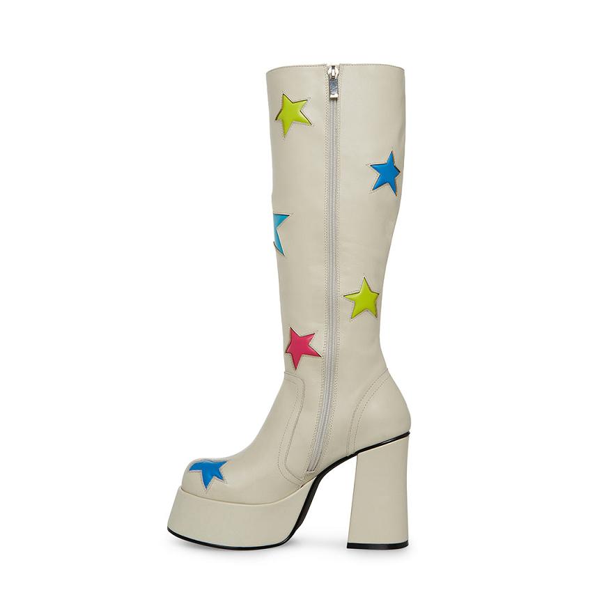 Steve Madden STARDUST Női Csizma Fehér Színes | 081TEPUXR