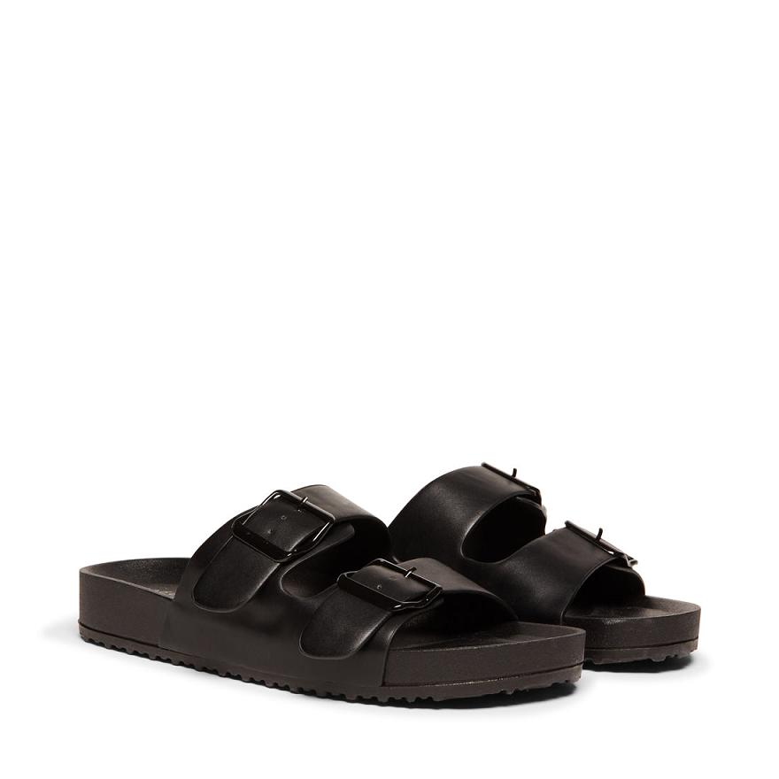 Steve Madden TEDDY-T Női Papucs Fekete | 640AFRVOI