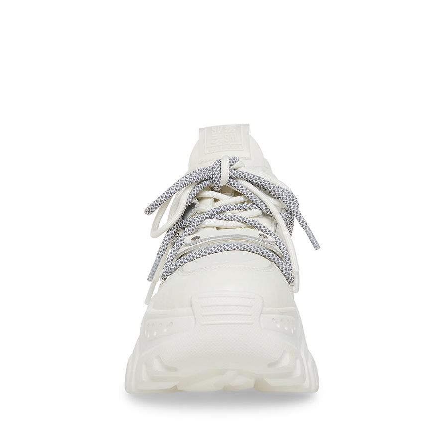 Steve Madden TROY Női Sportcipő Fehér | 582ZQLPFJ