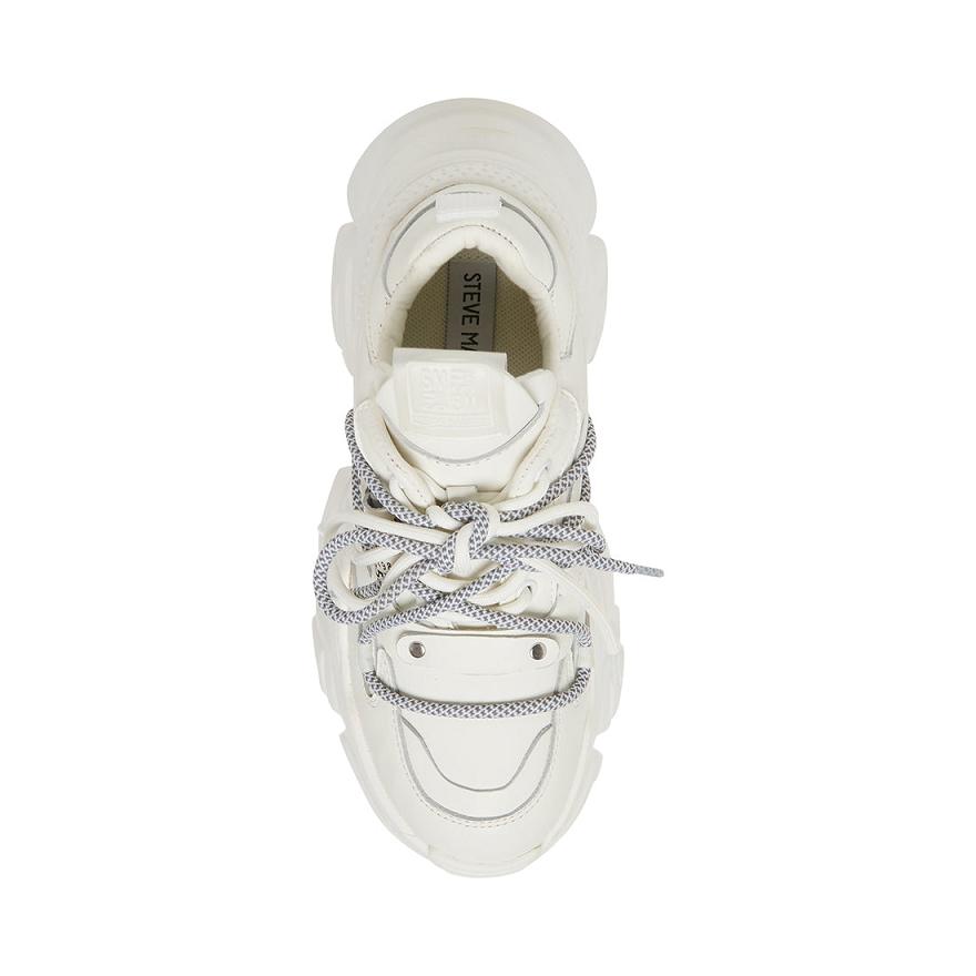 Steve Madden TROY Női Sportcipő Fehér | 582ZQLPFJ