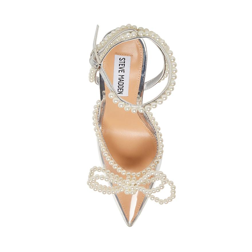 Steve Madden VIABLE Női Magassarkú Fehér Színes | 378YXCMIP