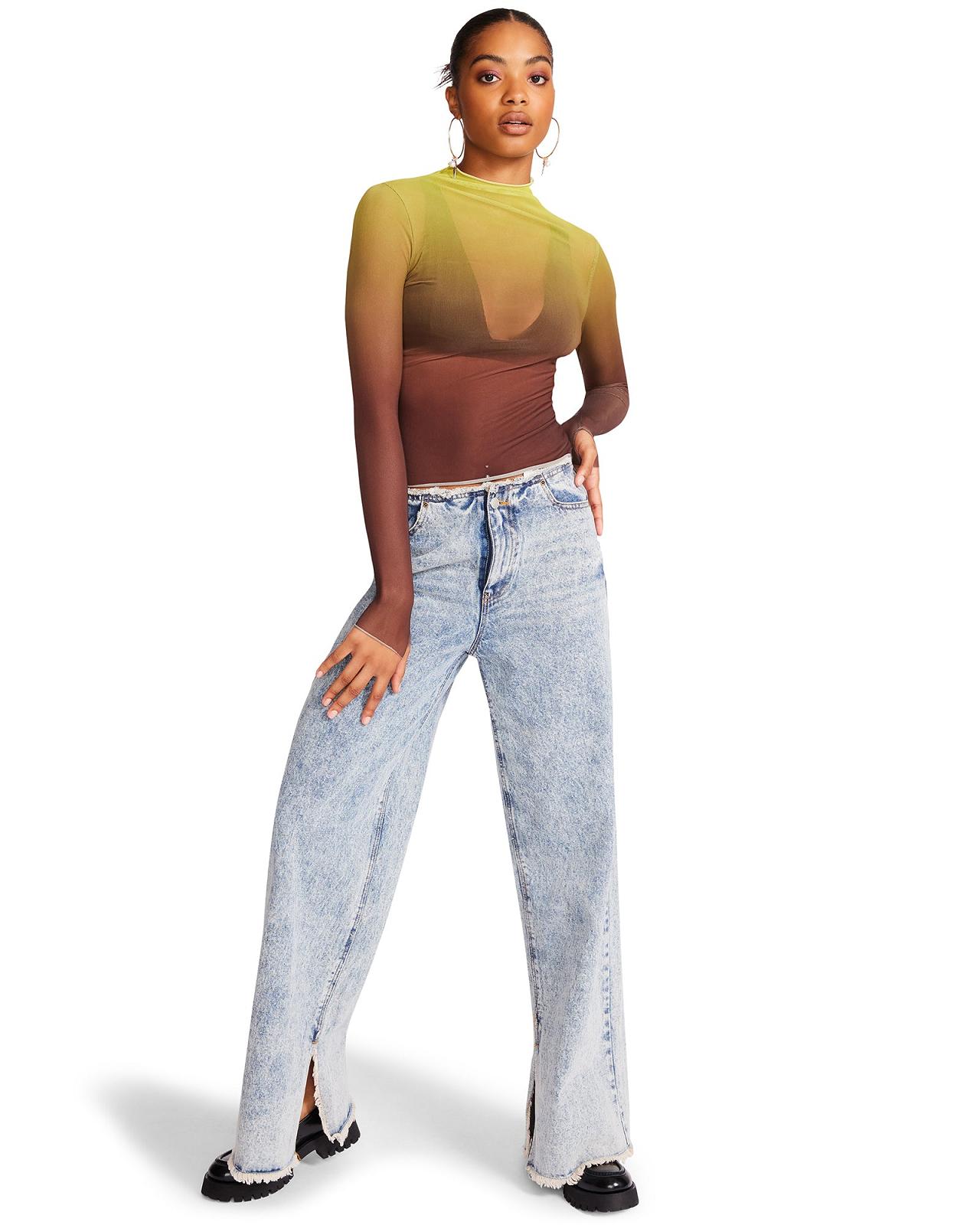 Steve Madden ELIZA TOP OMBRE Női Felsők Sárga | 326OAQMZI