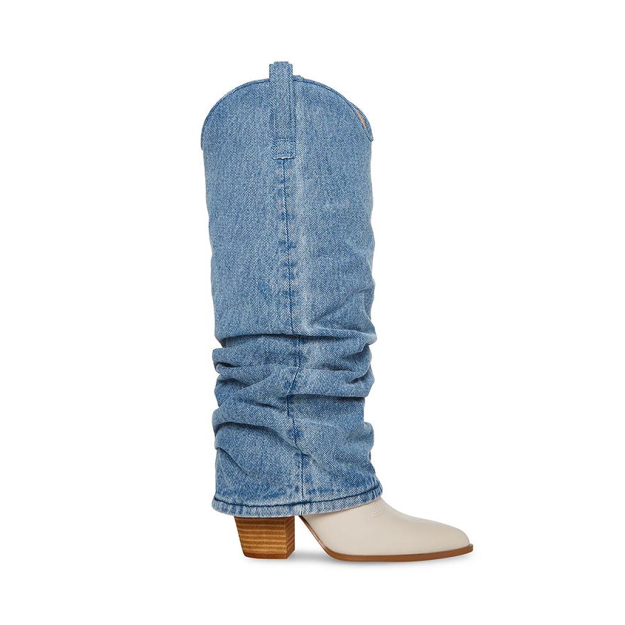 Steve Madden LASSY Női Hosszú Szárú Csizma Denim | 174OFTISB