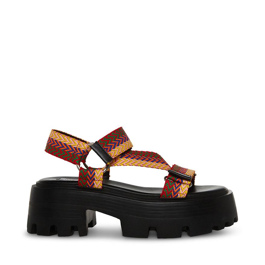 Steve Madden MILLY Női Platform Cipő Fekete Színes | 529SPHEYG
